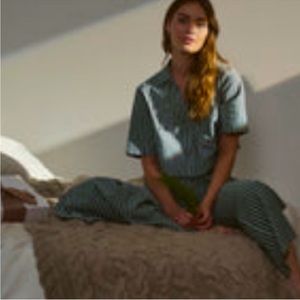 like new beautiful lunya cotton cashmere flannel high rise pant set, XS